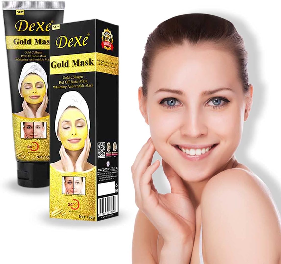 Mascarilla Facial de Oro y Colágeno - Efecto Iluminador, Anti edad e Hidratación 24 Hora