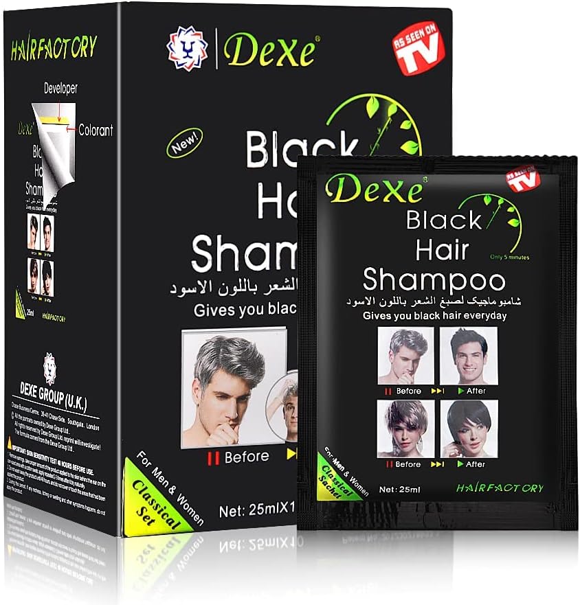 Champú Tinte Negro para Cubrir las Canas